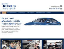 Tablet Screenshot of klinesautorepair.com